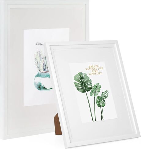 HOTURE Photo Frame Set, 5 Pieces, Display Pictures Includes Pad and Without Pad, Wall Gallery Photo Frames (11x14, Matte White) in Saudi Arabia