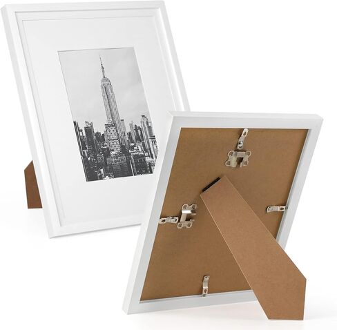 HOTURE Photo Frame Set, 5 Pieces, Display Pictures Includes Pad and Without Pad, Wall Gallery Photo Frames (11x14, Matte White) in Saudi Arabia