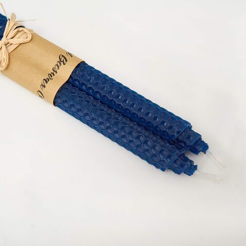 100% Beeswax Handmade Taper Candles (Honey Yellow) - 10 Inch Smokeless Dripless Pair - Natural Subtle Honey Smell - Elegant Honeycomb Design - by Galanta & Co. in Saudi Arabia