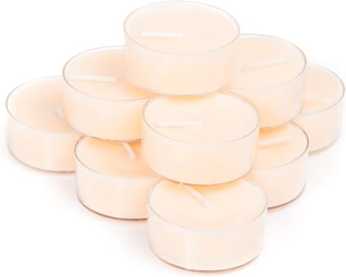 كاندل كوتور شموع معطرة بالفانيليا، 36 قطعة من شموع تي لايت مع كوب شفاف، شمع صويا معطرة للغاية بنسبة 95%، زيوت عطرية طبيعية، وقت احتراق طويل، مجموعة هدايا شموع للنساء in Kuwait