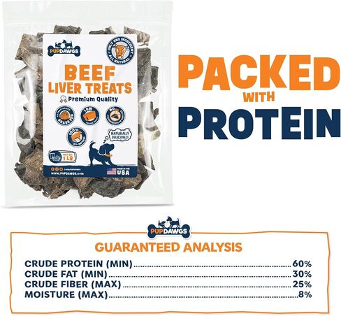 Hickory Smoked Flavor Beef Liver Treats, 1lb - All-Natural Dehydrated Dog Treats - Nutritious Training Treats for Dogs Made in USA in Saudi Arabia
