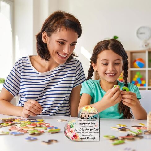 هدية عمة Maitys من ابنة أخت ابن عمة هدايا عيد ميلاد من الأكريليك علامة تذكار على شكل قلب فكرة ثقالة الورق فكرة عيد الميلاد وعيد الشكر وعيد الأم للعمة (جميلة) in Kuwait