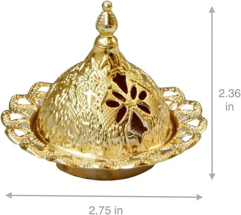 Gold Arabic Incense Holder, Cone/Bakhoor Burner, Middle Eastern Floral Dubai Style, Home/Office Decor, Wedding/Ramadan/Eid Gift/Favors in Saudi Arabia