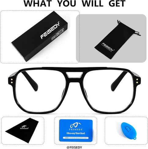 FEISEDY Retro Aviator Reading Glasses Women Men Blue Light Blocking Reader Plastic Lightweight Frame B0071 in Kuwait