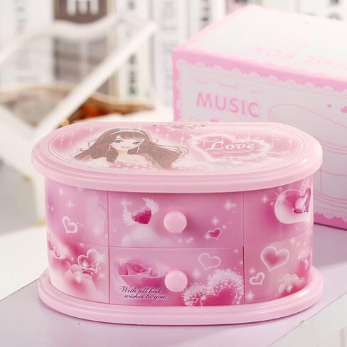 Pairiaok Pink Musical Jewelry Box For Little Girls Jewelry Set For Daughter Girls Ballerina Music Box Gifts For Birthday Christmas in Saudi Arabia