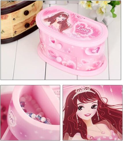 Pairiaok Pink Musical Jewelry Box For Little Girls Jewelry Set For Daughter Girls Ballerina Music Box Gifts For Birthday Christmas in Saudi Arabia