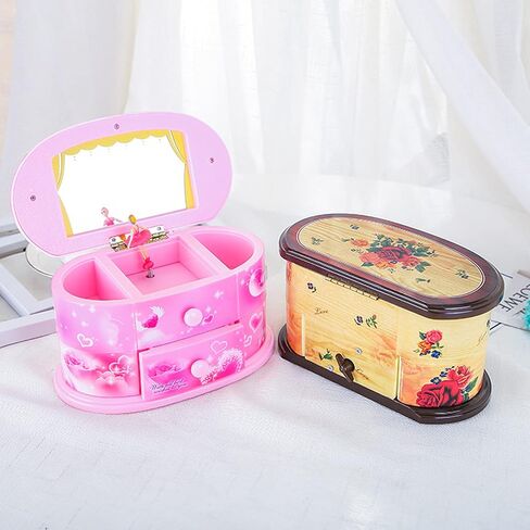 Pairiaok Pink Musical Jewelry Box For Little Girls Jewelry Set For Daughter Girls Ballerina Music Box Gifts For Birthday Christmas in Saudi Arabia