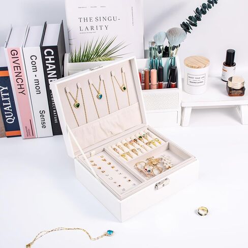 One Modern May Jewelry Box for Young Girls Teen Girls and Women with Lift Out Tray and Silver Latch - 9 x 7.5 x 3.4 inches (Pink) in Kuwait