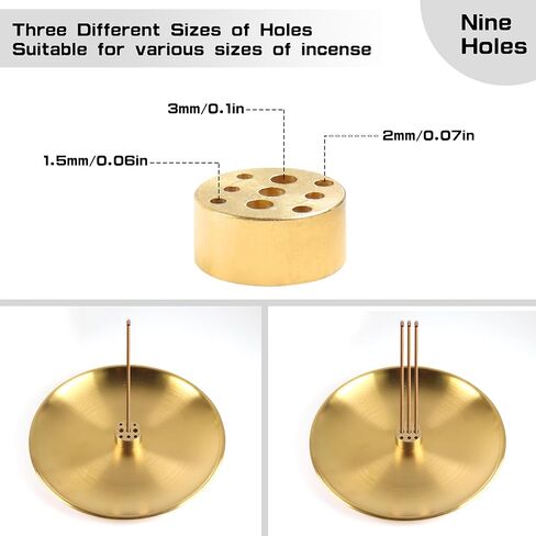 مبخرة 4 في 1، حامل بالو سانتو، حامل مريمية، حامل بخور نحاسي 5.5 انش لعصي البخور/لفائف البخور/مخاريط البخور، مجموعة مبخرة بيضاوية ذهبية لالتقاط الرماد لغرفة التامل واليوغا in Kuwait