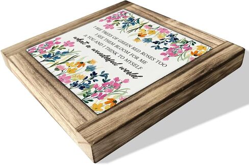 Spring Wood Sign, Box Wood Plaques Desk Décor, Inspirational Quotes, Kitchen Shelf Art Decoration, Spring Table Decor, Floral Decor Art, Farmhouse Home Decor, Plant Sign for Indoor Outdoor in Saudi Arabia