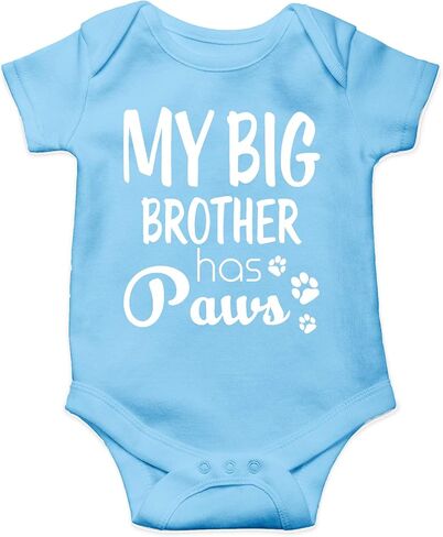 AW Fashions My Big Brother Has Paws - Animal Lover - I Love My Dog - Cute One-Piece Infant Baby Bodysuit in Saudi Arabia
