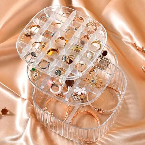 Acrylic Jewelry Organizer Box,Stackable 3-Layers Clear Jewelry Box with Lid,Travel Jewelry Case Gift for Women Girls,Earring Organizer Display Holder for Earrings Ring Studs Bracelet Necklace Crafts in Kuwait