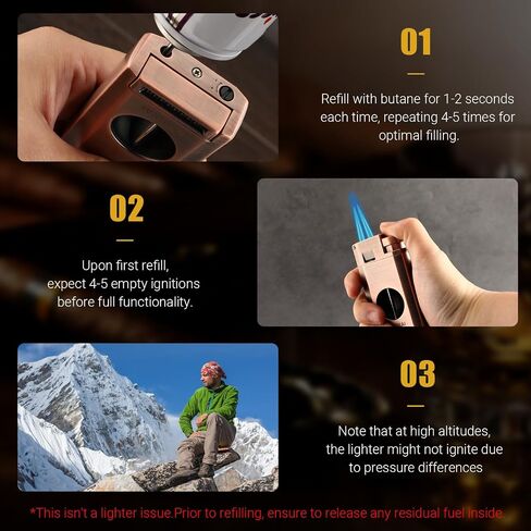 FANKAI Torch Lighter with Cigar V Cutter, Cigar Lighter Double Jet Flame Refillable Butane Lighter 2 in 1 Windproof Lighters for Smoking with Gift Box (Butane Not Included) in Saudi Arabia
