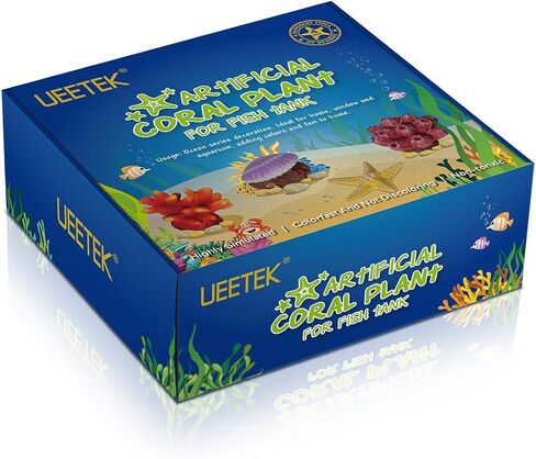 UEETEK 4 حزمة نبات المرجان الاصطناعي Seastar Shell ديكور حوض السمك الشعاب المرجانية زخرفة الراتنج الحرف الديكور لخزان الأسماك in Kuwait