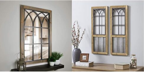 FirsTime & Co. Black Grandview Arch Wall Mirror, Rectangular, Wall Hanging Mirror for Bedroom, Entryway, Bathroom Vanity, Wood Frame, Farmhouse, 37.4 x 23.6 inches in Saudi Arabia