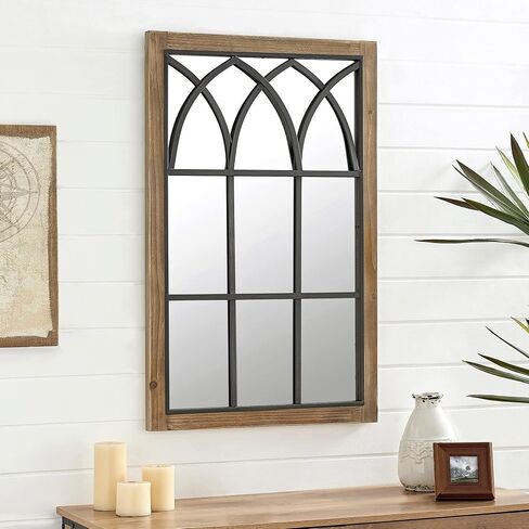 FirsTime & Co. Black Grandview Arch Wall Mirror, Rectangular, Wall Hanging Mirror for Bedroom, Entryway, Bathroom Vanity, Wood Frame, Farmhouse, 37.4 x 23.6 inches in Saudi Arabia