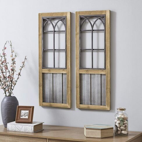 FirsTime & Co. Black Grandview Arch Wall Mirror, Rectangular, Wall Hanging Mirror for Bedroom, Entryway, Bathroom Vanity, Wood Frame, Farmhouse, 37.4 x 23.6 inches in Saudi Arabia