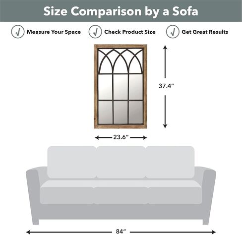 FirsTime & Co. Black Grandview Arch Wall Mirror, Rectangular, Wall Hanging Mirror for Bedroom, Entryway, Bathroom Vanity, Wood Frame, Farmhouse, 37.4 x 23.6 inches in Saudi Arabia