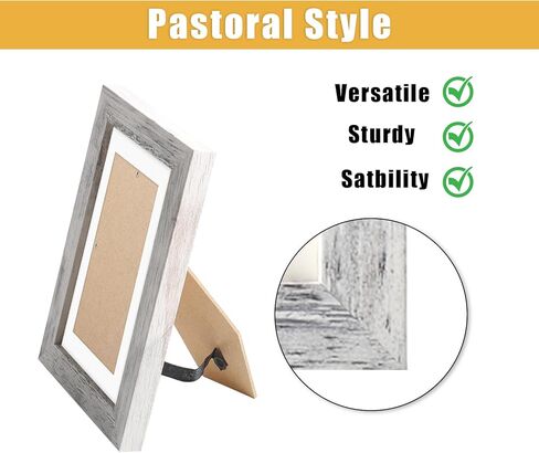 AVEAX 6x6 Picture Frame Display Pictures 4x4 with Mat or 6x6 Without Mat, Set of 4 Square Photo Frame for Wall or Tabletop White in Kuwait