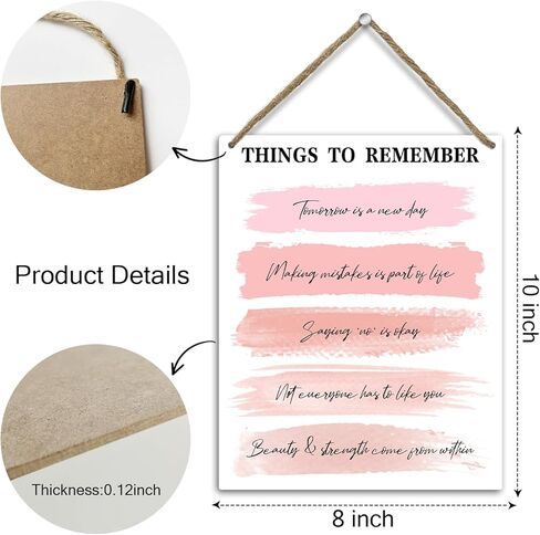 هدية الصحة العقلية للنساء والفتيات هدايا علم النفس العلاج مكتب العلاج ديكور خشبي لافتة معلقة، باب خشبي ملهم لوحة فنية جدارية للمنزل المستشار والمكتب والفصول الدراسية وغرفة النوم -22 in Kuwait