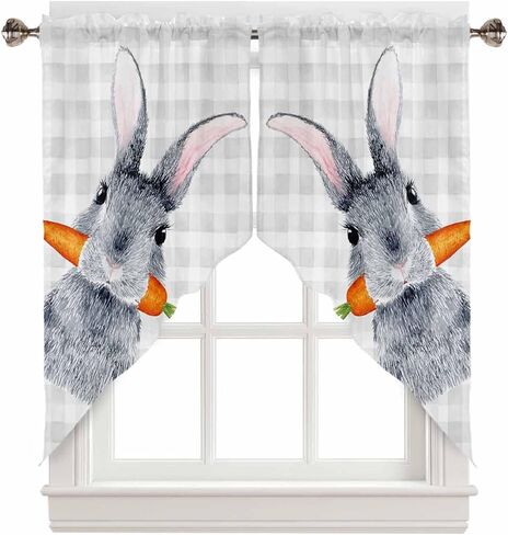 Spring Swag Curtain,Sage Green Gradient Petal White Kitchen Valances Rod Pocket Curtains Tier Pair Swag Topper,Pastoral Leaves Botanical 2 Panels Window Treatment for Bathroom Living Room Bedroom in Kuwait
