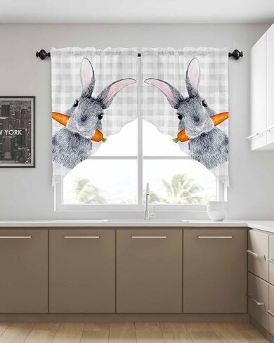 Spring Swag Curtain,Sage Green Gradient Petal White Kitchen Valances Rod Pocket Curtains Tier Pair Swag Topper,Pastoral Leaves Botanical 2 Panels Window Treatment for Bathroom Living Room Bedroom in Kuwait