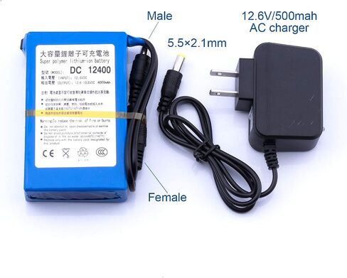 DC 12V 2A (24W) 4000mAh Rechargeable Protable Lithium ion Battery Pack for Telescope Breast Pump Signal Tool and More DC12400 (Black) in Saudi Arabia