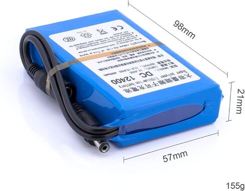 DC 12V 2A (24W) 4000mAh Rechargeable Protable Lithium ion Battery Pack for Telescope Breast Pump Signal Tool and More DC12400 (Black) in Saudi Arabia