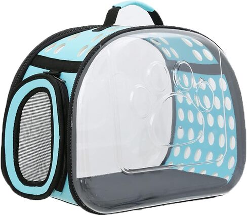 Sirvarni Cat Carrier Collapsible Breathable Package,Space Capsule Transparent Portable Bags Foldable Handbag for Pets Dogs Kitten Puppies,Designed for Travel, Hiking, Walking & Outdoor Use (Blue) in Kuwait