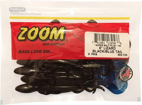 Bundle: Zoom Lizard Bait Lures - 6" Black/Blue Tail 9 Pack, 6" Cherry Seed 9 Pack, 6" Pumpkin Chartreuse 9 Pack and 6" Watermelon Seed 9 Pack in Saudi Arabia