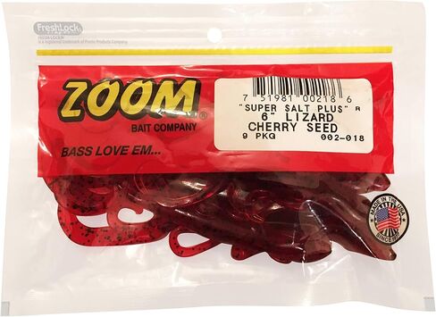 Bundle: Zoom Lizard Bait Lures - 6" Black/Blue Tail 9 Pack, 6" Cherry Seed 9 Pack, 6" Pumpkin Chartreuse 9 Pack and 6" Watermelon Seed 9 Pack in Saudi Arabia