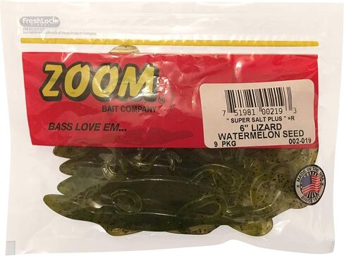 Bundle: Zoom Lizard Bait Lures - 6" Black/Blue Tail 9 Pack, 6" Cherry Seed 9 Pack, 6" Pumpkin Chartreuse 9 Pack and 6" Watermelon Seed 9 Pack in Saudi Arabia