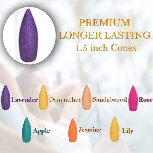 BNY GIFTS Waterfall Incense Burner, 5 in 1 Incense Holder, Backflow Incense Burner, with 150 Backflow Incense Cones, 30 Incense Sticks, 20 Coil Insence, Mat, Lotus Leafs and Cone Storage Bags in Saudi Arabia