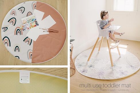 3-1 سجادة سبلات للأطفال لتحت الكرسي العالي | حصيرة الفن | حصيرة النزهة | حصيرة سبلات مقاومة للماء وقابلة للغسل | سجادة كرسي مرتفع للأرضية | حصيرة سبلاش لتحت الكرسي العالي | سجادة طعام لكرسي الأطفال المرتفع لالتقاط الطعام in Kuwait