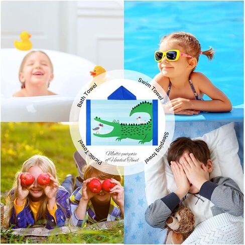 البنفسجي ضباب مقنعين منشفة سميكة مناشف حمام للأطفال لطيف الحوت سريعة الجافة الرمال الحرة مناشف الشاطئ الأولاد لينة القطن مناشف المعطف التستر حمام سباحة حمام السباحة مناشف دش 31 بوصة * 51 بوصة in Kuwait