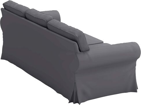 أغطية الأرائك مصنوعة خصيصًا ومتوافقة مع أغطية الأريكة ذات 3 مقاعد من IKEA Ektorp (البوليستر الكتان الرمادي الداكن، أريكة Ektorp) in Kuwait