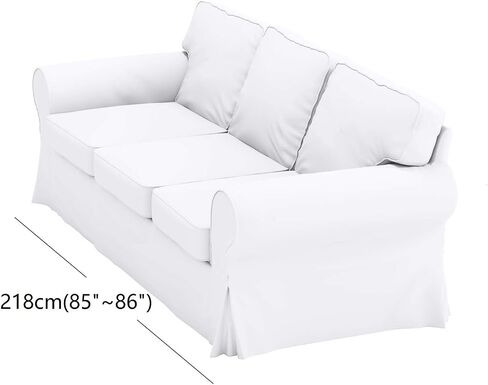 أغطية الأرائك مصنوعة خصيصًا ومتوافقة مع أغطية الأريكة ذات 3 مقاعد من IKEA Ektorp (البوليستر الكتان الرمادي الداكن، أريكة Ektorp) in Kuwait