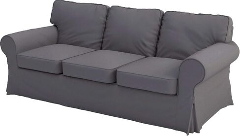 أغطية الأرائك مصنوعة خصيصًا ومتوافقة مع أغطية الأريكة ذات 3 مقاعد من IKEA Ektorp (البوليستر الكتان الرمادي الداكن، أريكة Ektorp) in Kuwait
