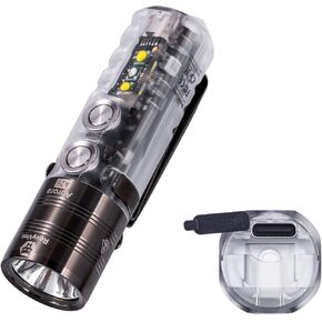 RovyVon Aurora A28 2nd USB-C EDC Flashlight, 6500K Cool White Max 1000 Lumen, 850mAh Rechargeable Small Flashlight, with Red/White/ 365nm Sidelights, Momentary On, Ideal Flashlight for Camping