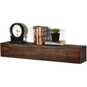 WELLAND 36 Inches Rustic Floating Shelf for Living Room, Bathroom, Bedroom & Kitchen, Solid Wood Wall Shelf (36"x6"Dx6 H) in Kuwait