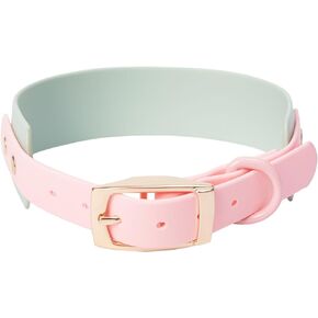 Pretty Jolly Waterproof PVC Dog Collar Colorful Soft Comfortable Pet Collars for Small Dogs Collars with Safe Adjustable Buckle Multicolor Dog Collars(Green-Navy Blue)