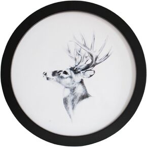 Levoberg Round Photo Frame Wooden Wall Mounted Stylish Picture Frame Home Decor Black 7 inch