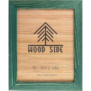 Rustic Wooden Picture Frame 11x14-100% Natural Solid Eco Distressed Wood for Wall Mounting Photo Frame - Green in Kuwait