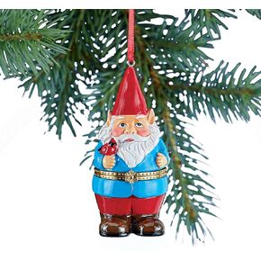 Collections Etc Hand Painted Trinket Christmas Ornaments with Opening Compartment for Small Gifts, Bell