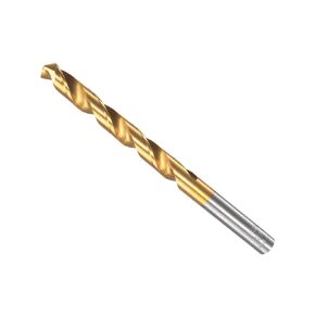 CoCud Twist Drill Bits, 7.9mm Drilling Diameter, Titanium Coated High Speed Steel 6542 Straight Round Shank - (Applications: for Stainless Steel Alloy Metal), 1-Piece
