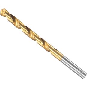 CoCud Twist Drill Bits, 7.9mm Drilling Diameter, Titanium Coated High Speed Steel 6542 Straight Round Shank - (Applications: for Stainless Steel Alloy Metal), 1-Piece