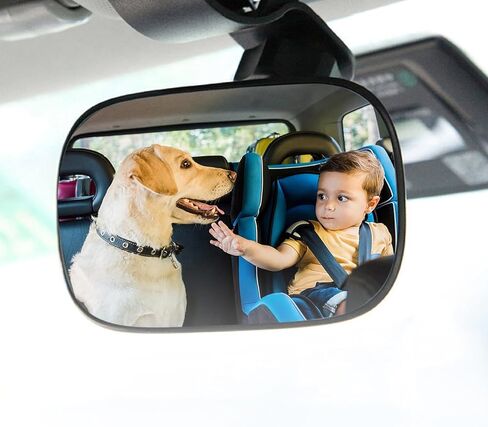 Automotive Car Interior Rearview Baby Mirror, Universal Wide Angle Convex Clip-on Mirror Adjustable Rearview for Infant Toddler Children in Kuwait
