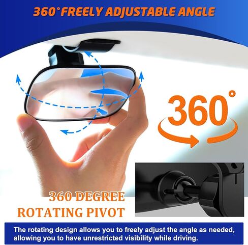 Automotive Car Interior Rearview Baby Mirror, Universal Wide Angle Convex Clip-on Mirror Adjustable Rearview for Infant Toddler Children in Kuwait