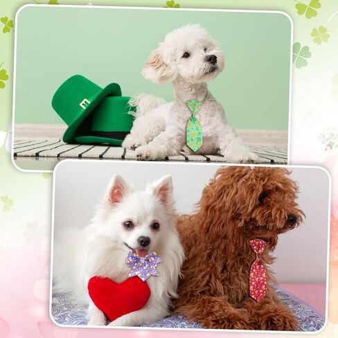 Glitinsel 120 Pieces Valentine's Day Dog Bow Tie Collar Set Includes Adjustable in Kuwait