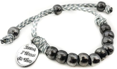 Divine Mercy Silver Paracord Rosary and Bracelet Set - Catholic Rosary - Rosarios Catolicos - Catholic Gifts Men - Regalos Catolicos Para Hombre in Saudi Arabia